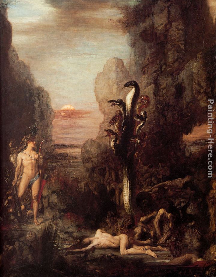 Hercules and the Hydra painting - Gustave Moreau Hercules and the Hydra art painting